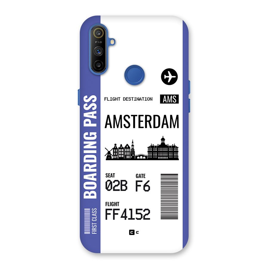 Amsterdam Boarding Pass Back Case for Realme Narzo 10A