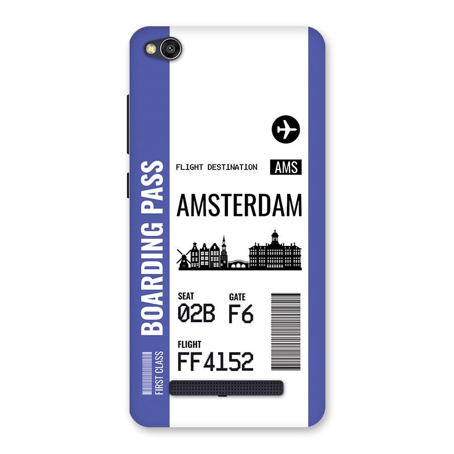 Amsterdam Boarding Pass Back Case for Redmi 4A