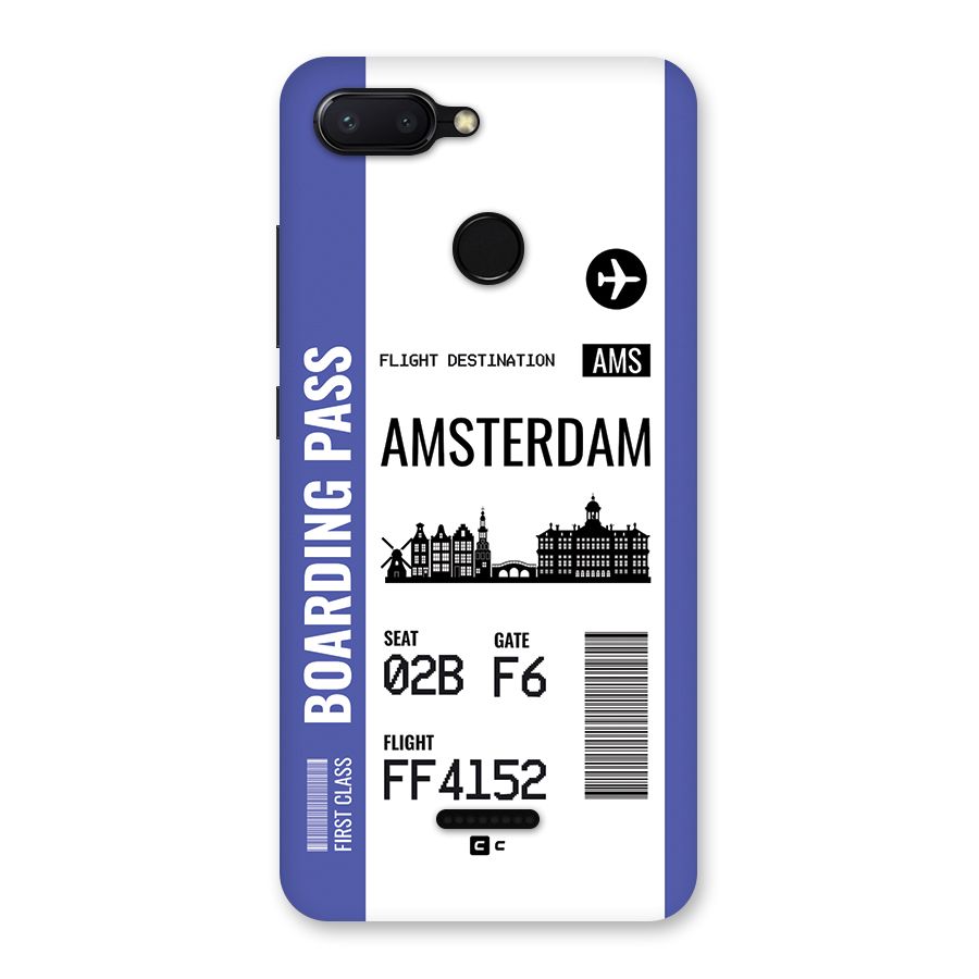 Amsterdam Boarding Pass Back Case for Redmi 6