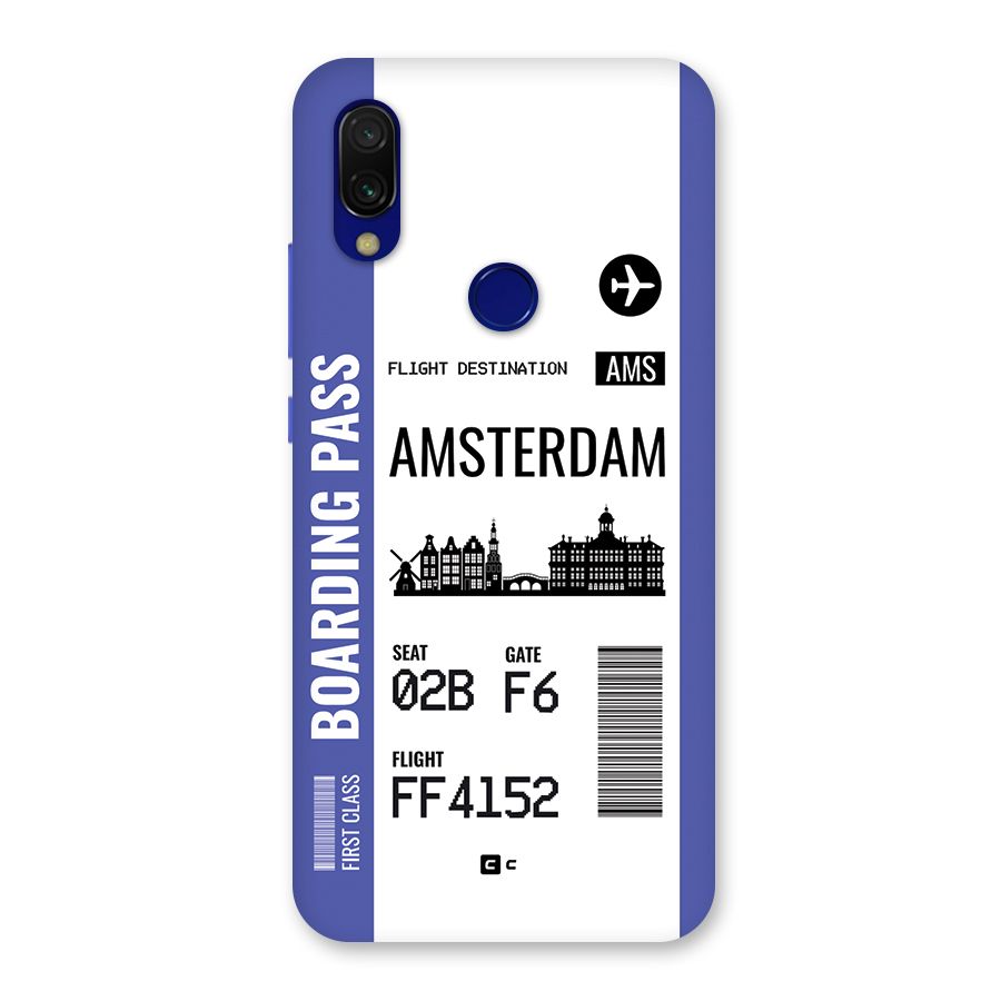 Amsterdam Boarding Pass Back Case for Redmi 7