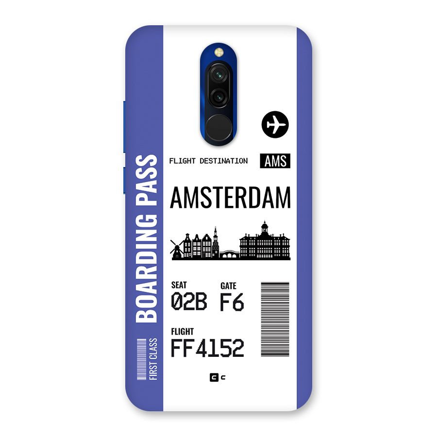 Amsterdam Boarding Pass Back Case for Redmi 8