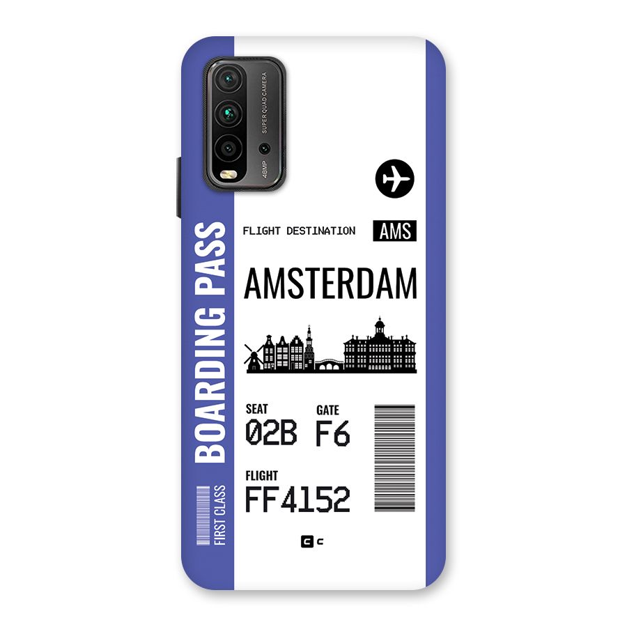 Amsterdam Boarding Pass Back Case for Redmi 9 Power