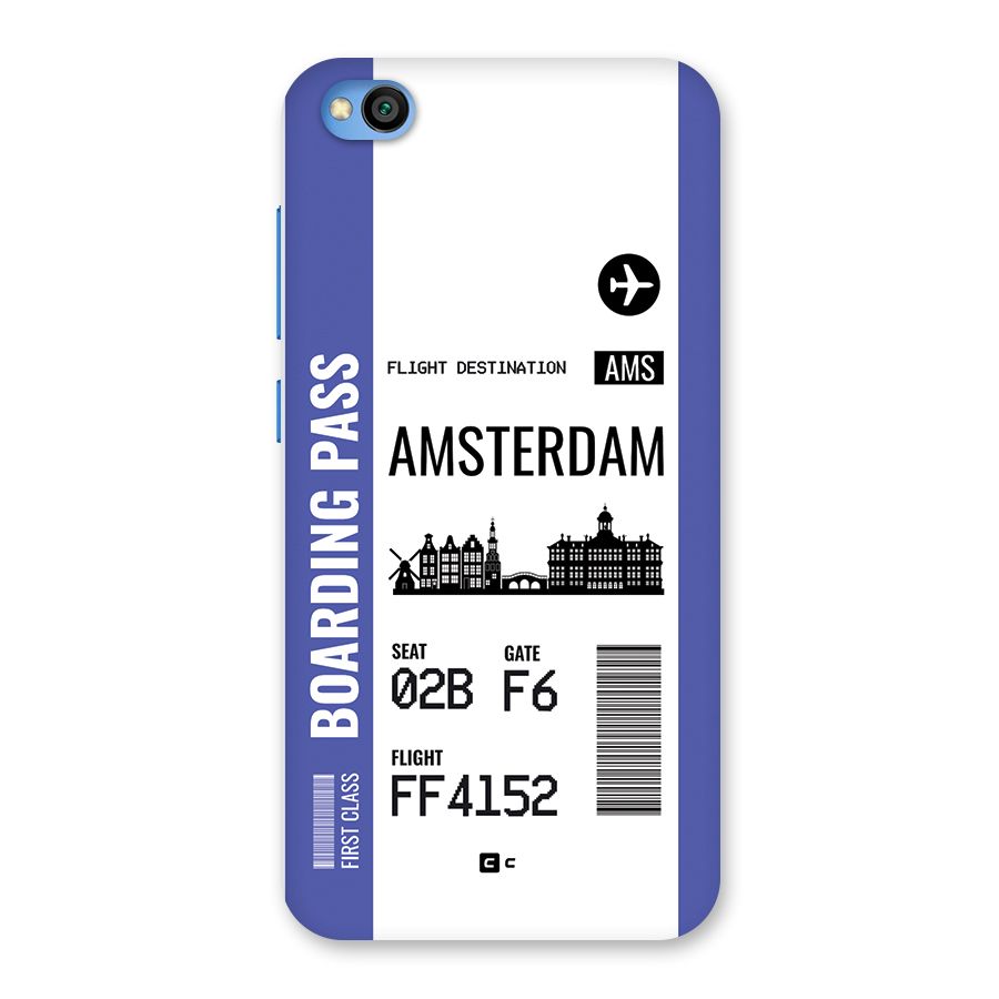 Amsterdam Boarding Pass Back Case for Redmi Go