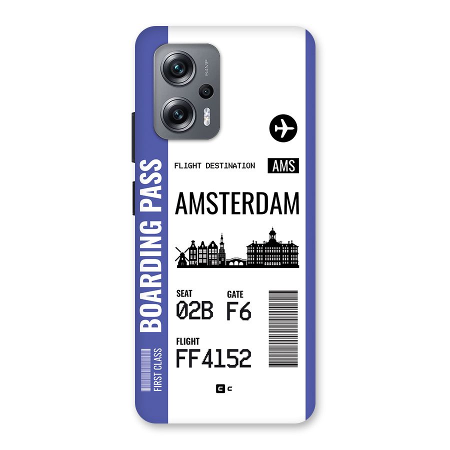 Amsterdam Boarding Pass Back Case for Redmi K50i