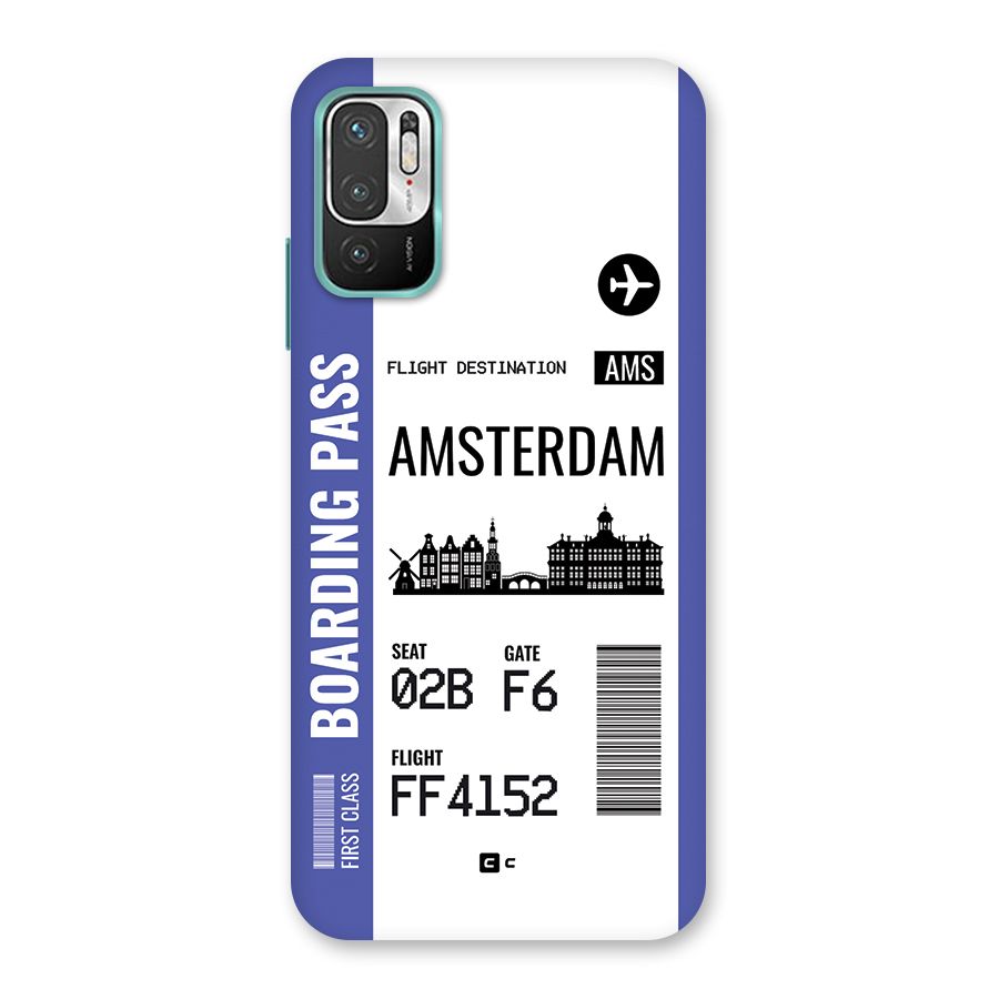 Amsterdam Boarding Pass Back Case for Redmi Note 10T 5G