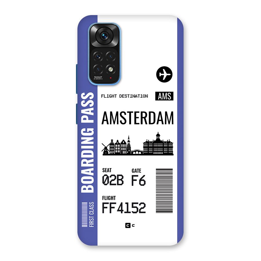 Amsterdam Boarding Pass Back Case for Redmi Note 11S