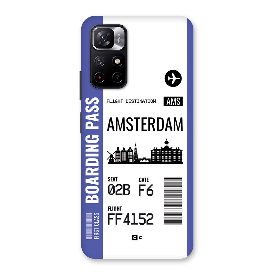 Amsterdam Boarding Pass Back Case for Redmi Note 11T 5G