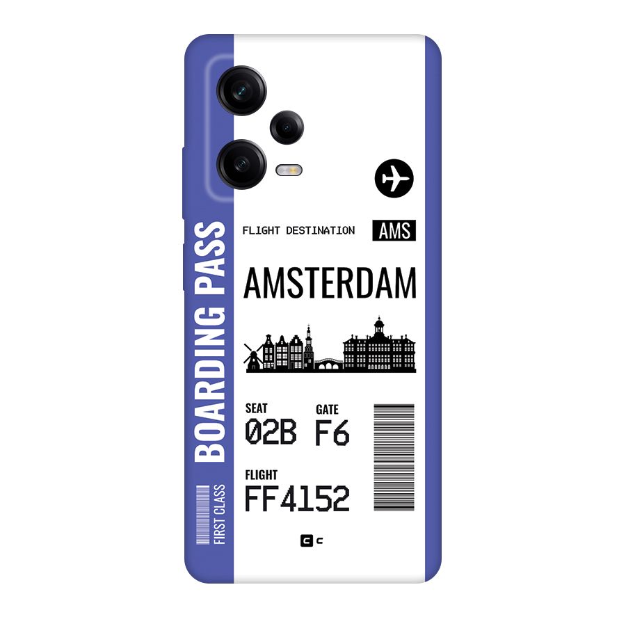 Amsterdam Boarding Pass Back Case for Redmi Note 12 Pro