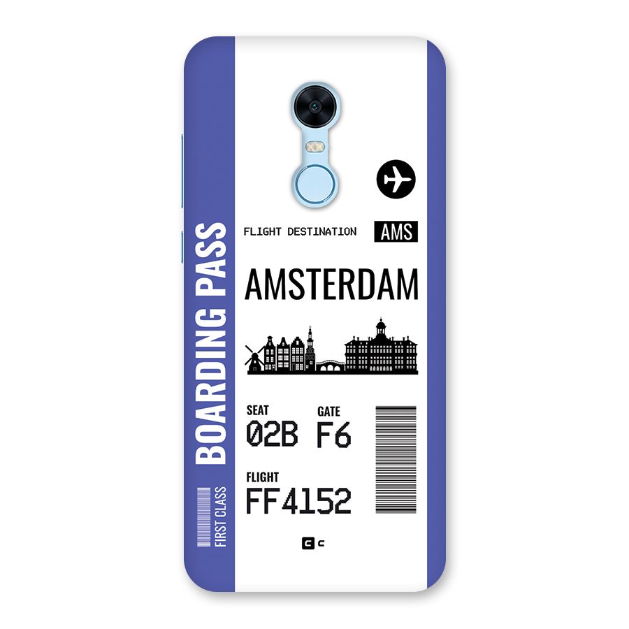 Amsterdam Boarding Pass Back Case for Redmi Note 5