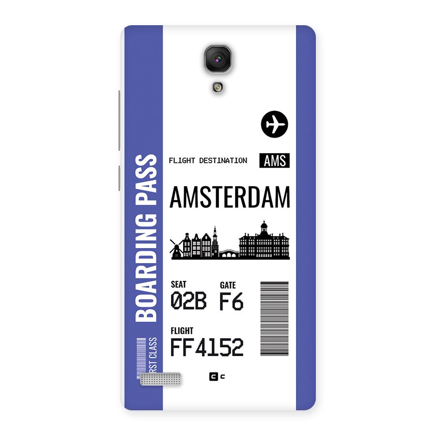 Amsterdam Boarding Pass Back Case for Redmi Note Prime