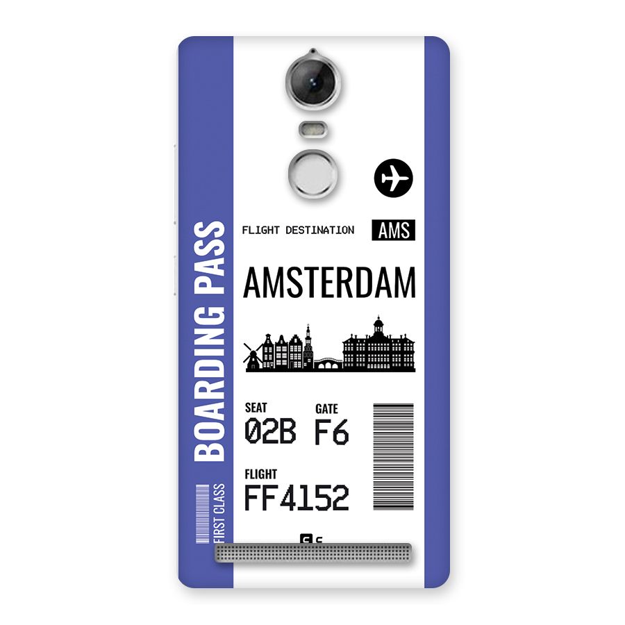 Amsterdam Boarding Pass Back Case for Vibe K5 Note