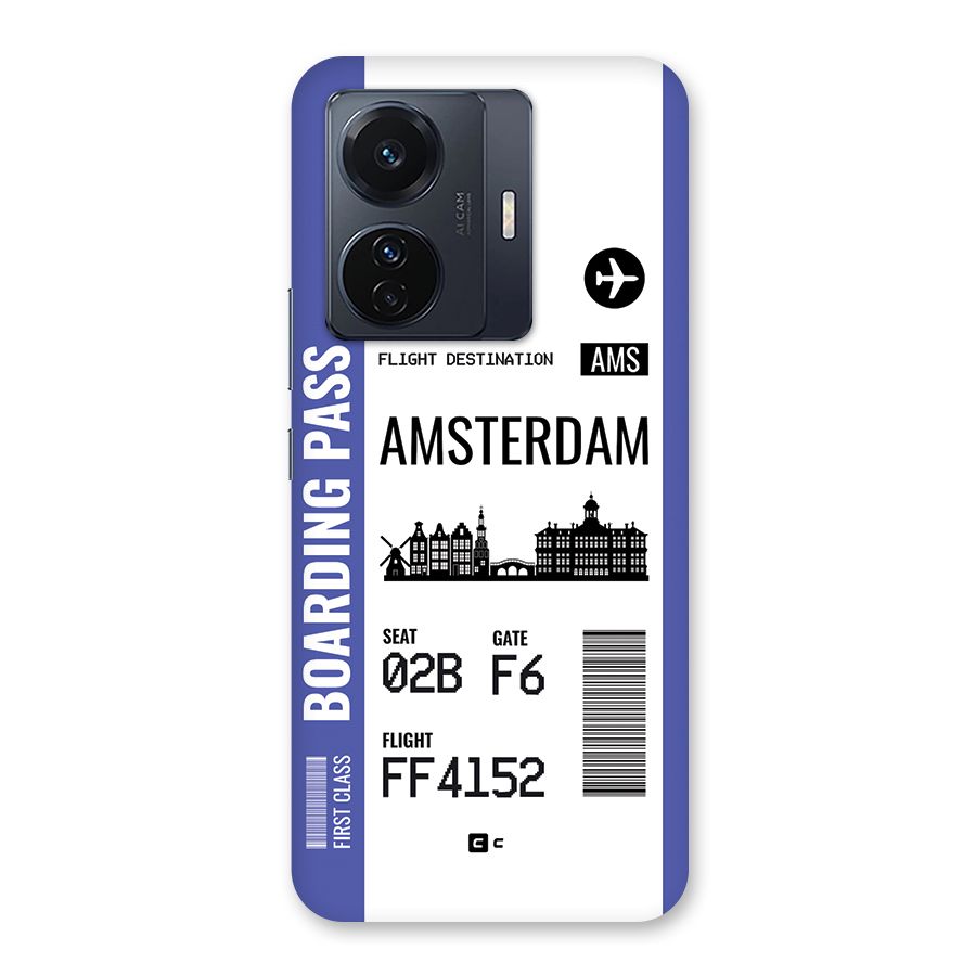 Amsterdam Boarding Pass Back Case for Vivo T1 Pro