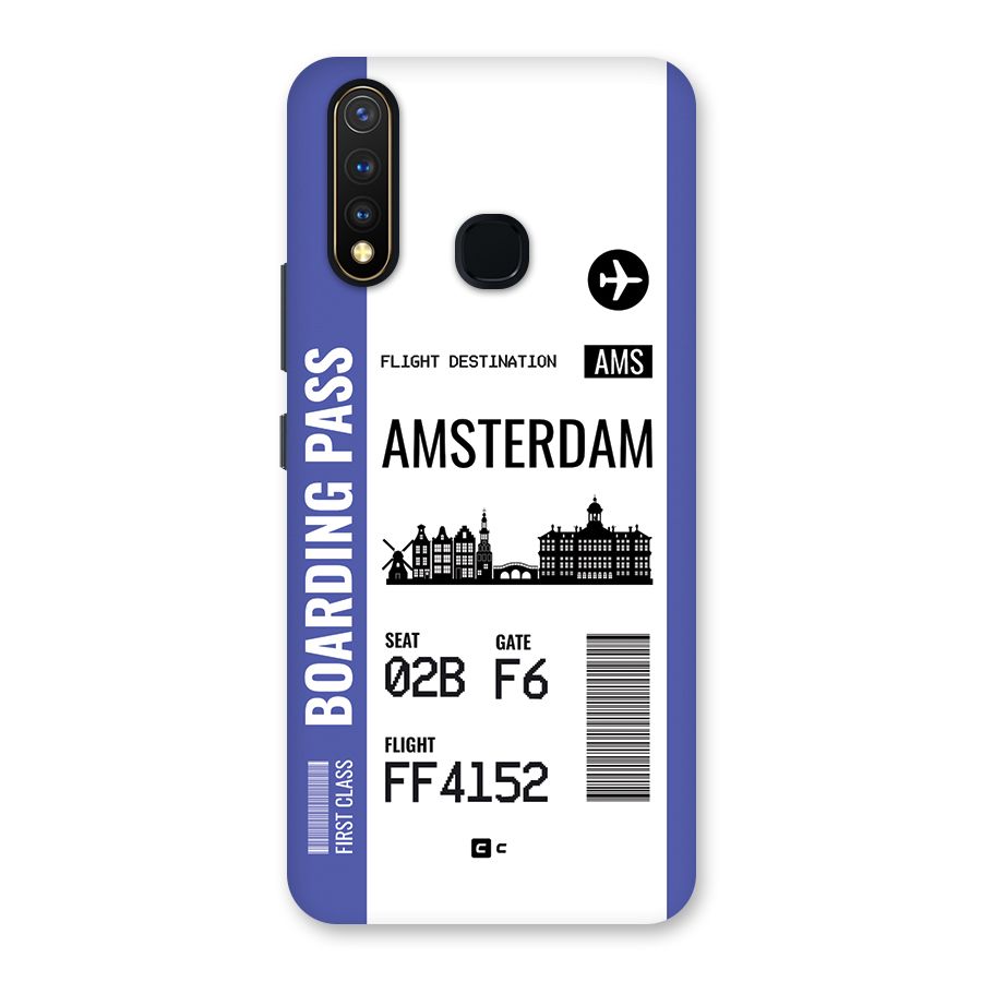 Amsterdam Boarding Pass Back Case for Vivo U20