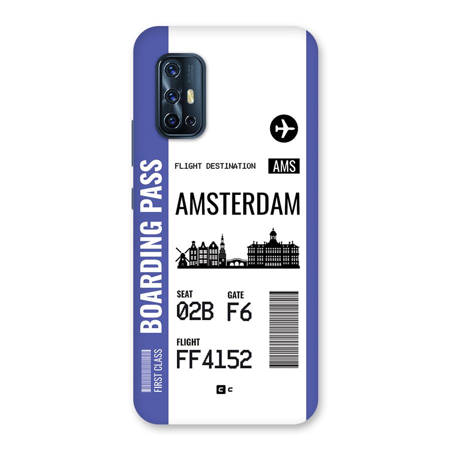 Amsterdam Boarding Pass Back Case for Vivo V17