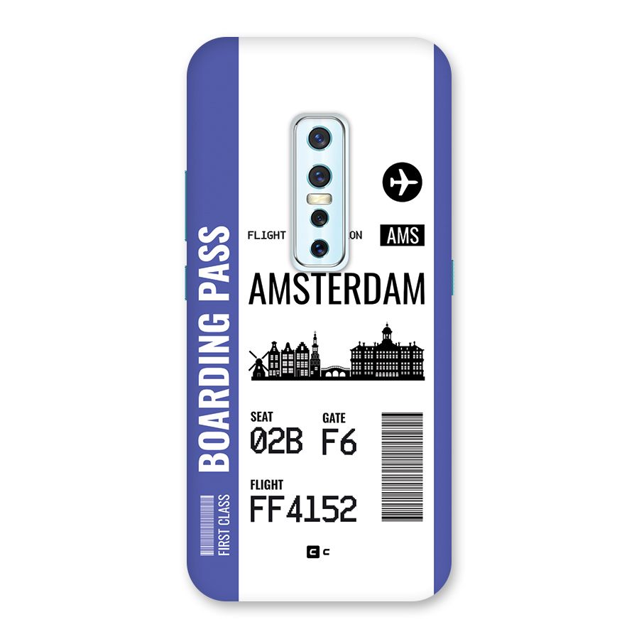 Amsterdam Boarding Pass Back Case for Vivo V17 Pro