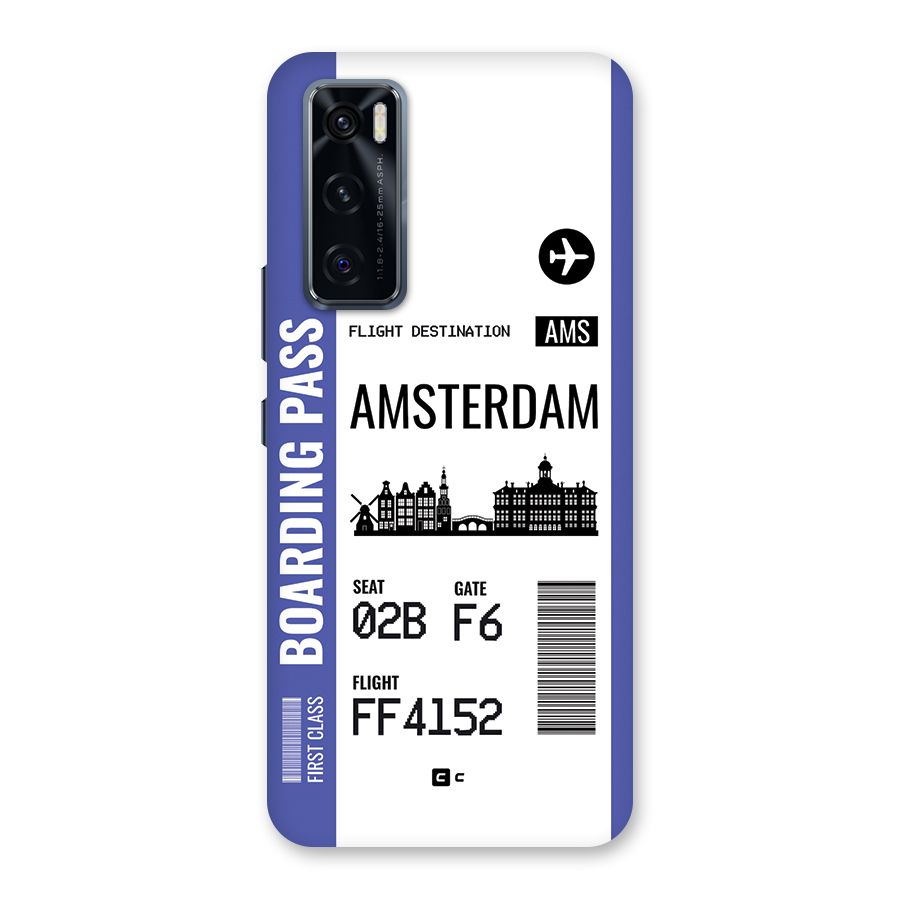 Amsterdam Boarding Pass Back Case for Vivo V20 SE