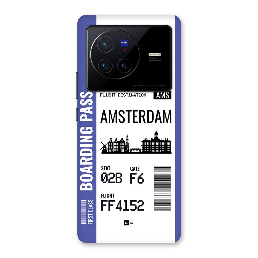 Amsterdam Boarding Pass Back Case for Vivo X80