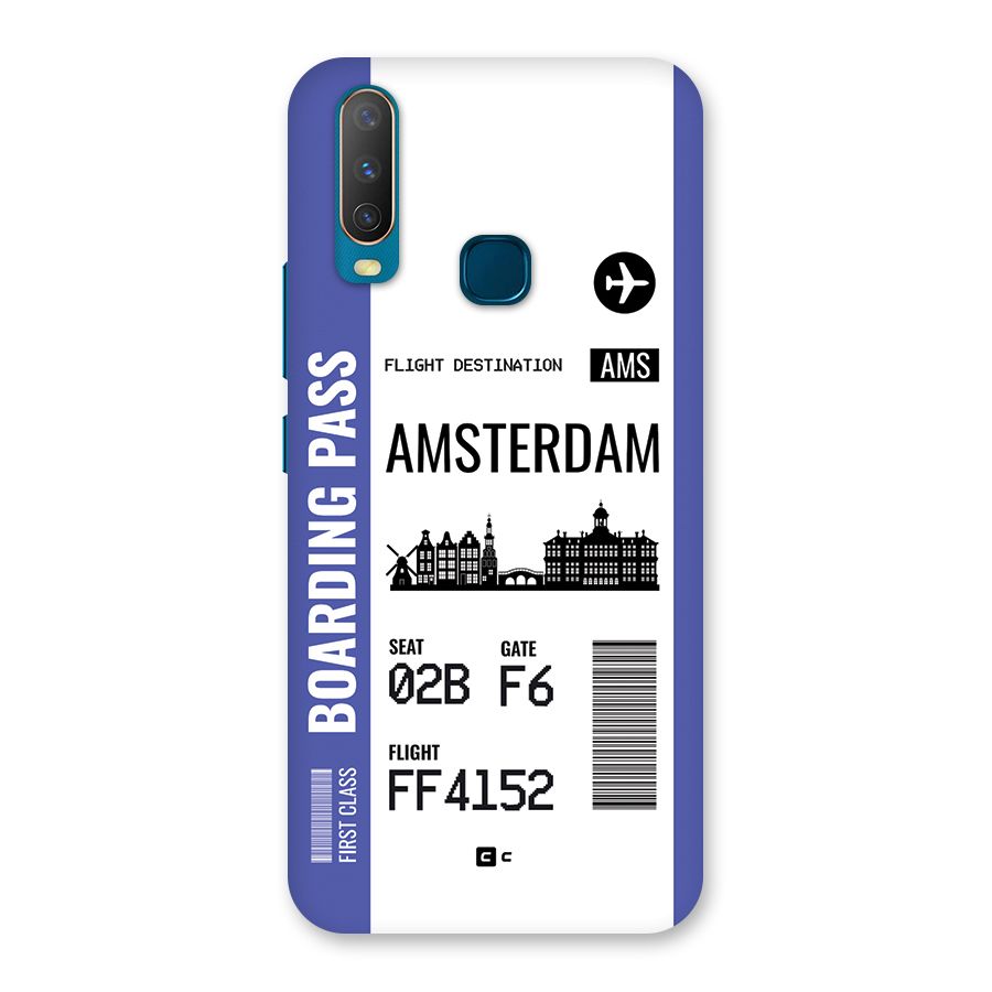 Amsterdam Boarding Pass Back Case for Vivo Y11