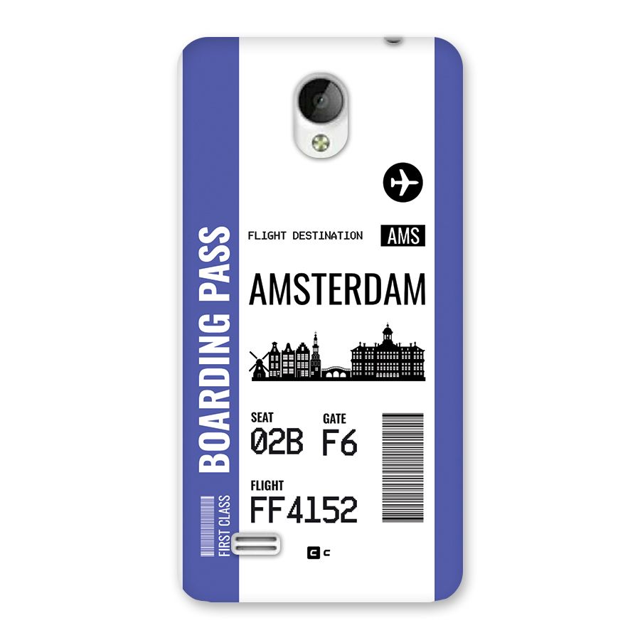 Amsterdam Boarding Pass Back Case for Vivo Y21