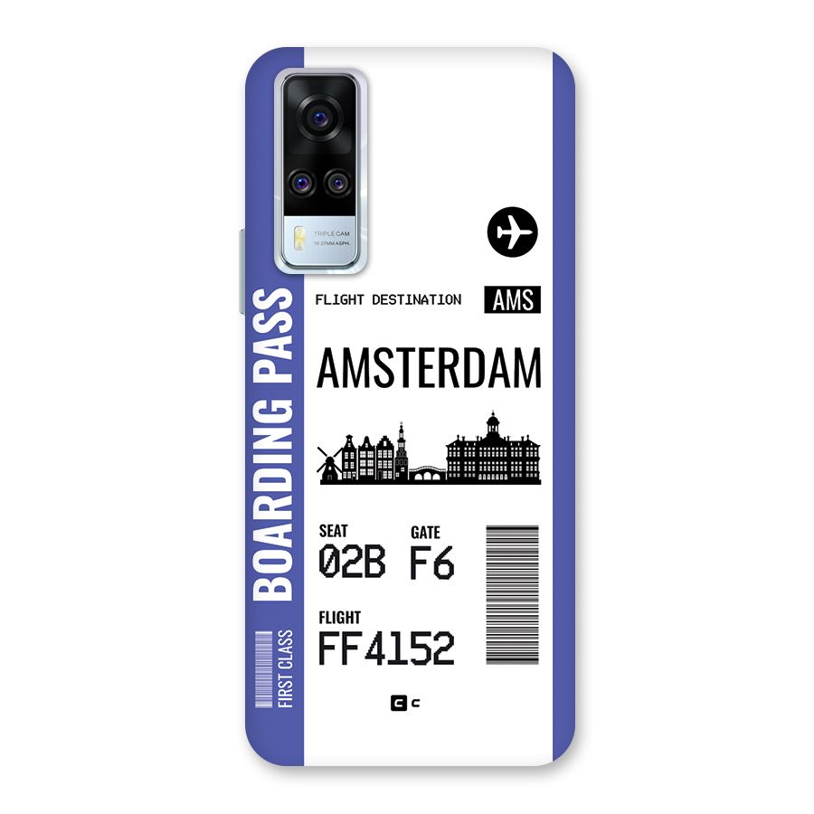Amsterdam Boarding Pass Back Case for Vivo Y31