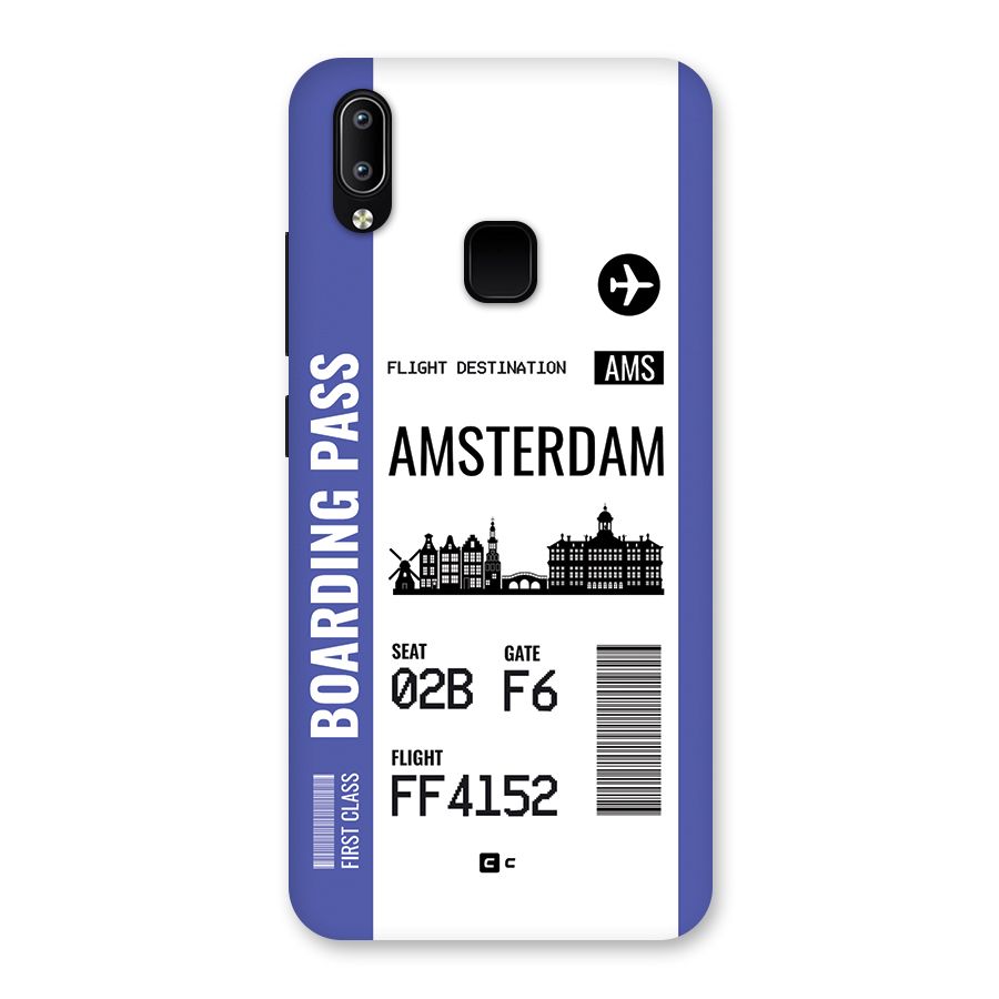 Amsterdam Boarding Pass Back Case for Vivo Y93