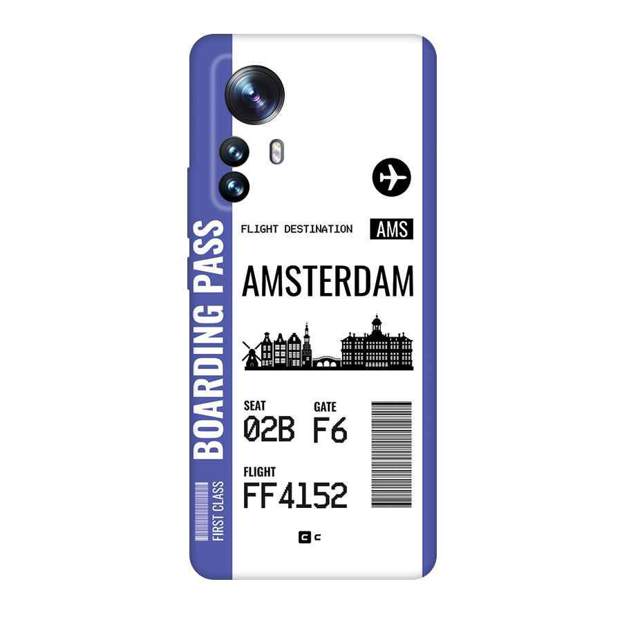 Amsterdam Boarding Pass Back Case for Xiaomi 12 Pro