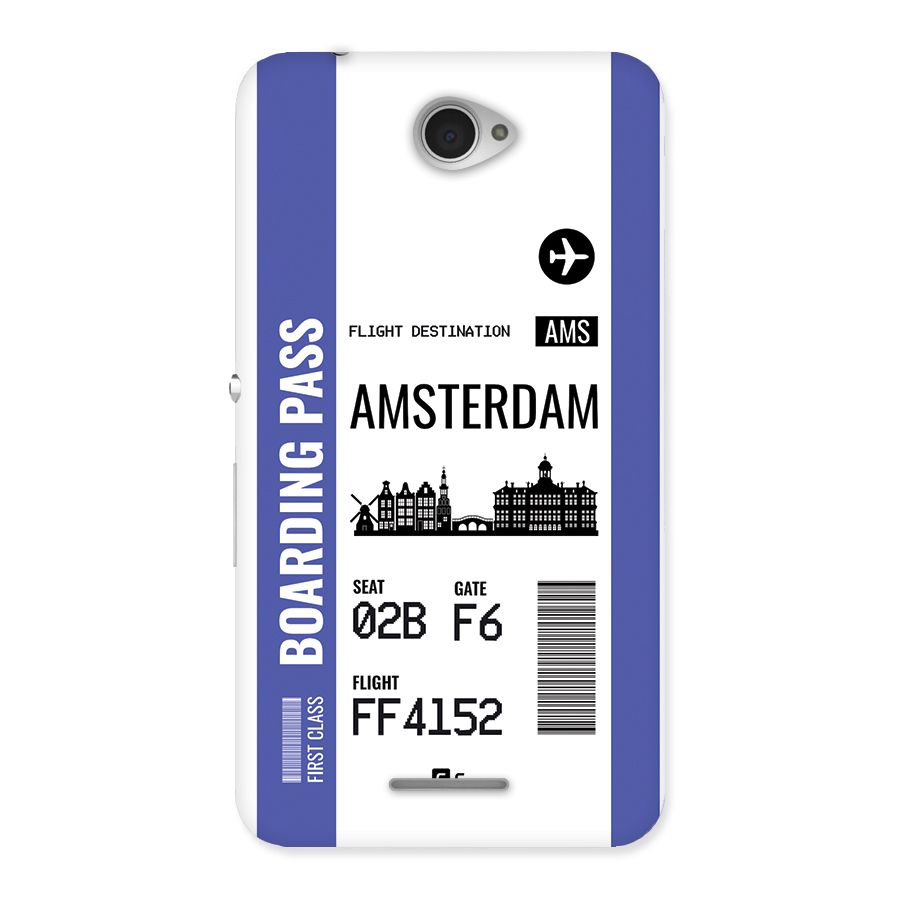 Amsterdam Boarding Pass Back Case for Xperia E4