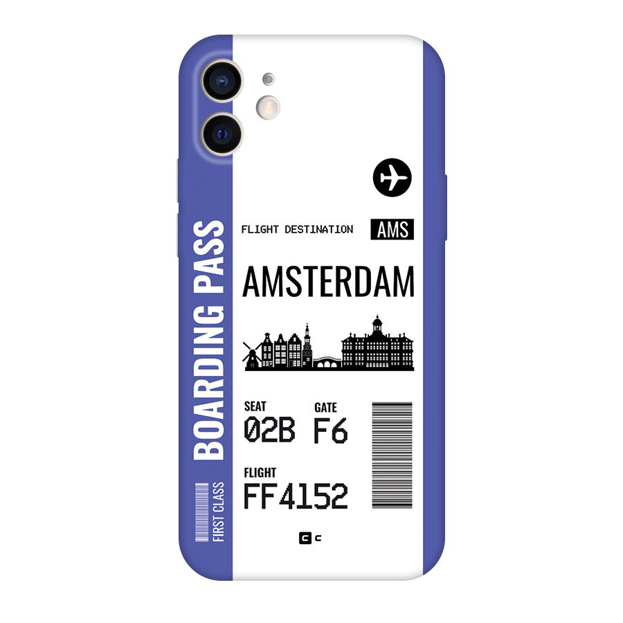 Amsterdam Boarding Pass Back Case for iPhone 12