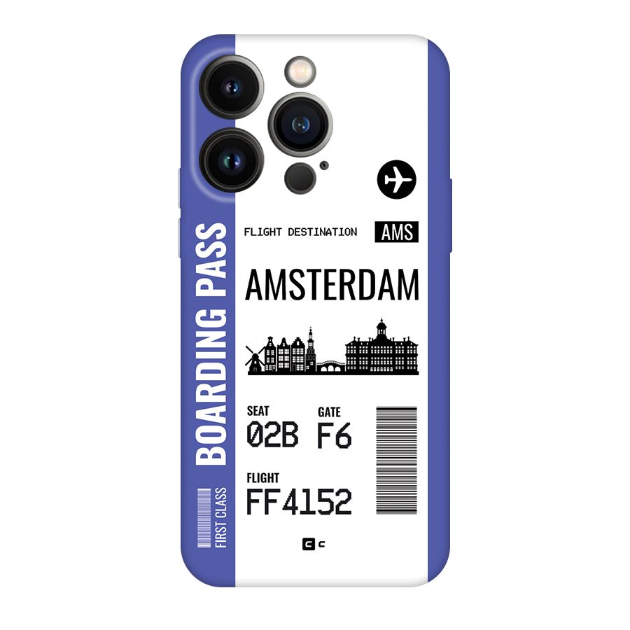Amsterdam Boarding Pass Back Case for iPhone 14 Pro
