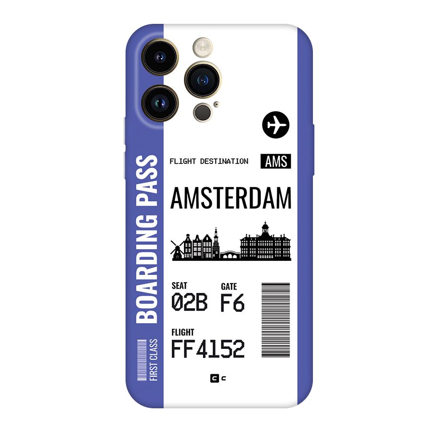 Amsterdam Boarding Pass Back Case for iPhone 14 Pro Max