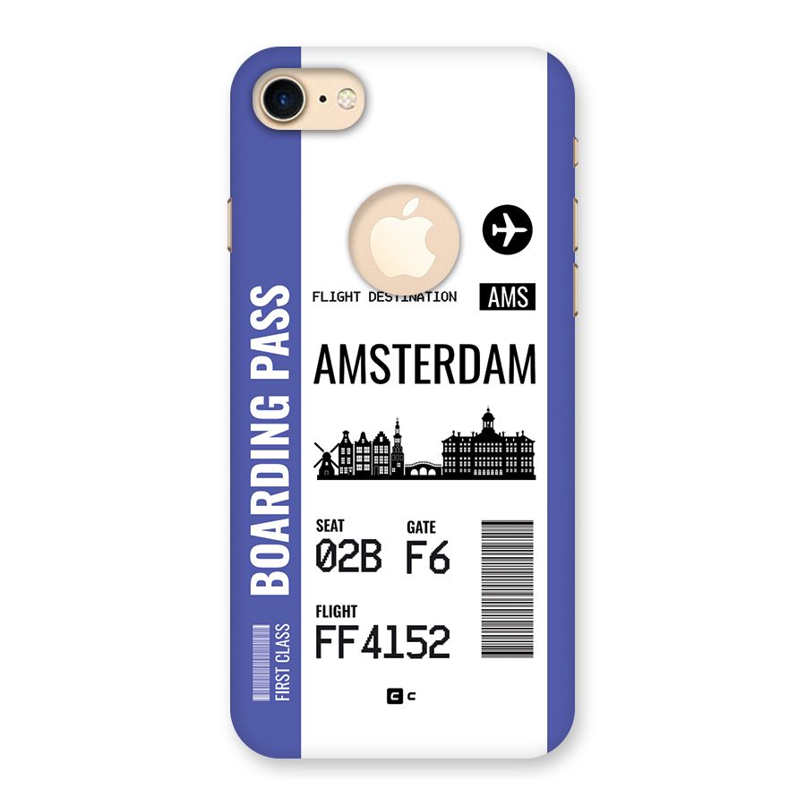 Amsterdam Boarding Pass Back Case for iPhone 7 Logo Cut