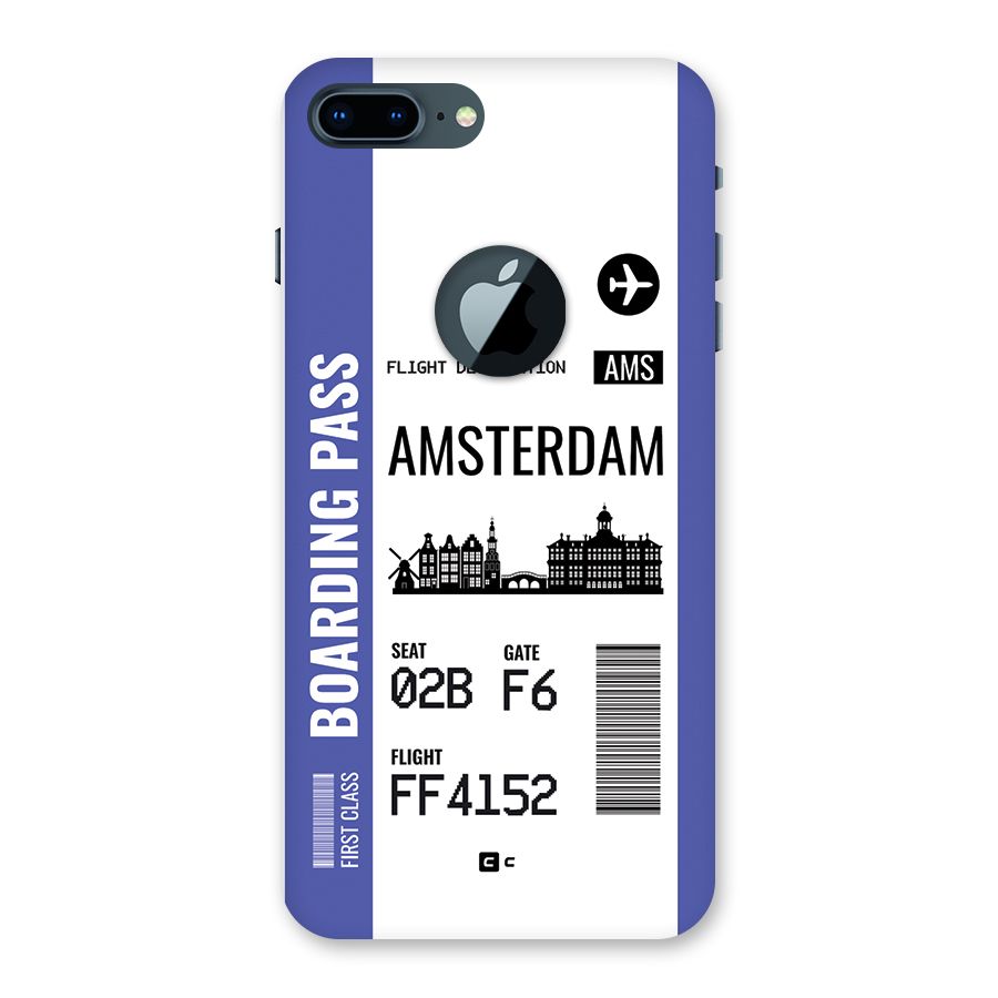 Amsterdam Boarding Pass Back Case for iPhone 7 Plus Logo Cut