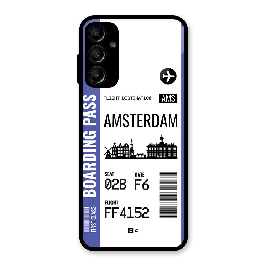 Amsterdam Boarding Pass Glass Back Case for Galaxy A14 5G