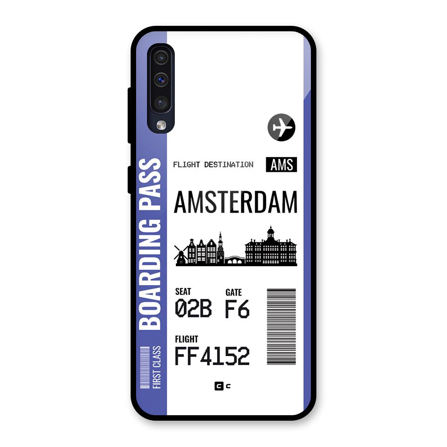 Amsterdam Boarding Pass Glass Back Case for Galaxy A50s