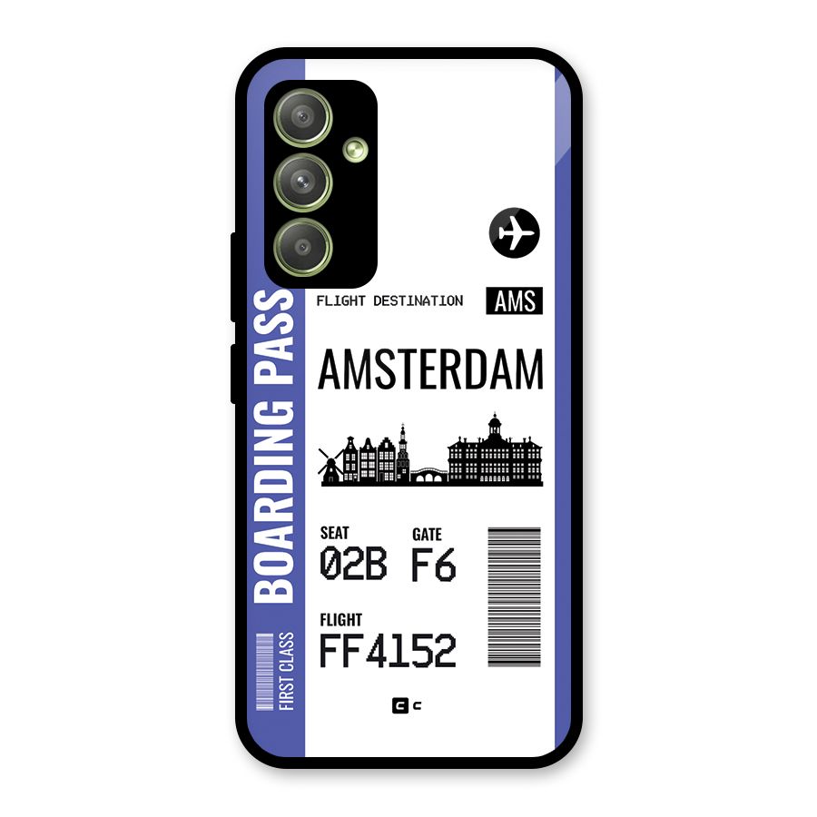 Amsterdam Boarding Pass Glass Back Case for Galaxy A54