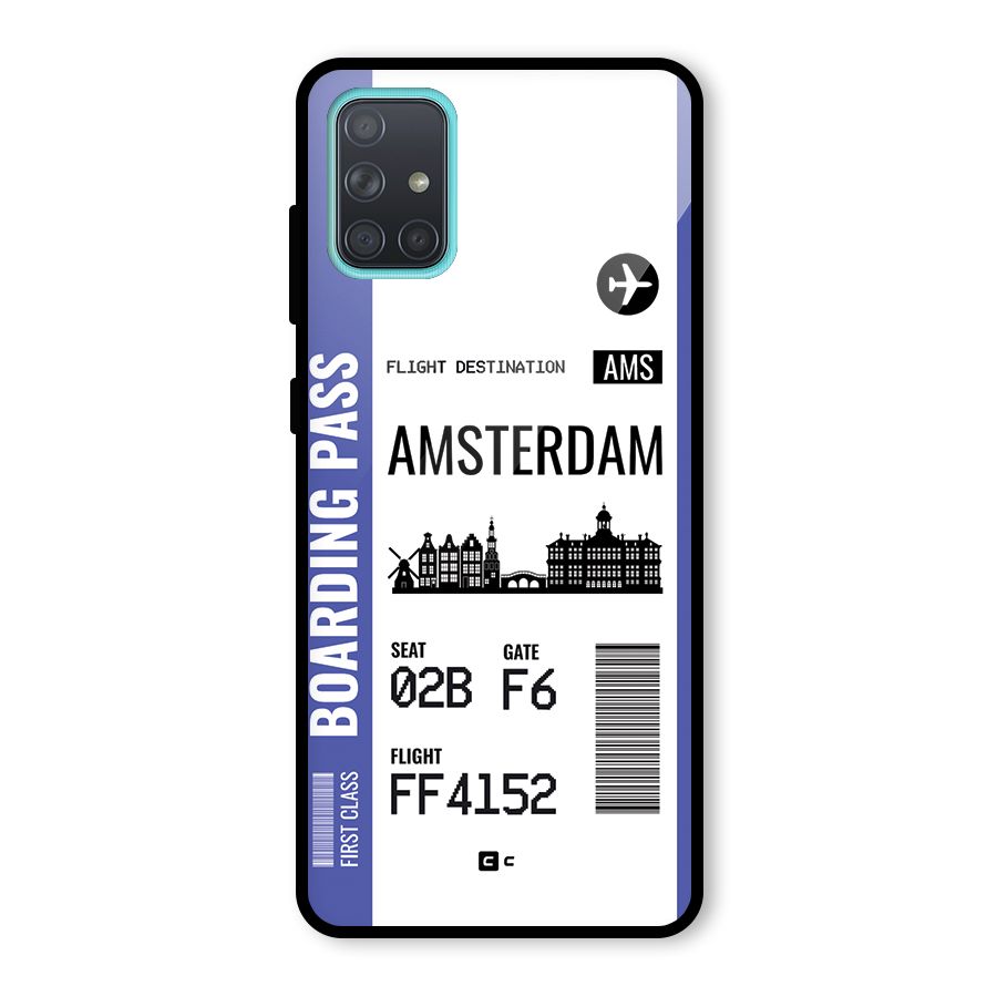 Amsterdam Boarding Pass Glass Back Case for Galaxy A71