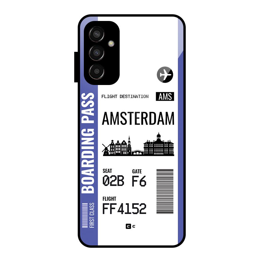 Amsterdam Boarding Pass Glass Back Case for Galaxy F13