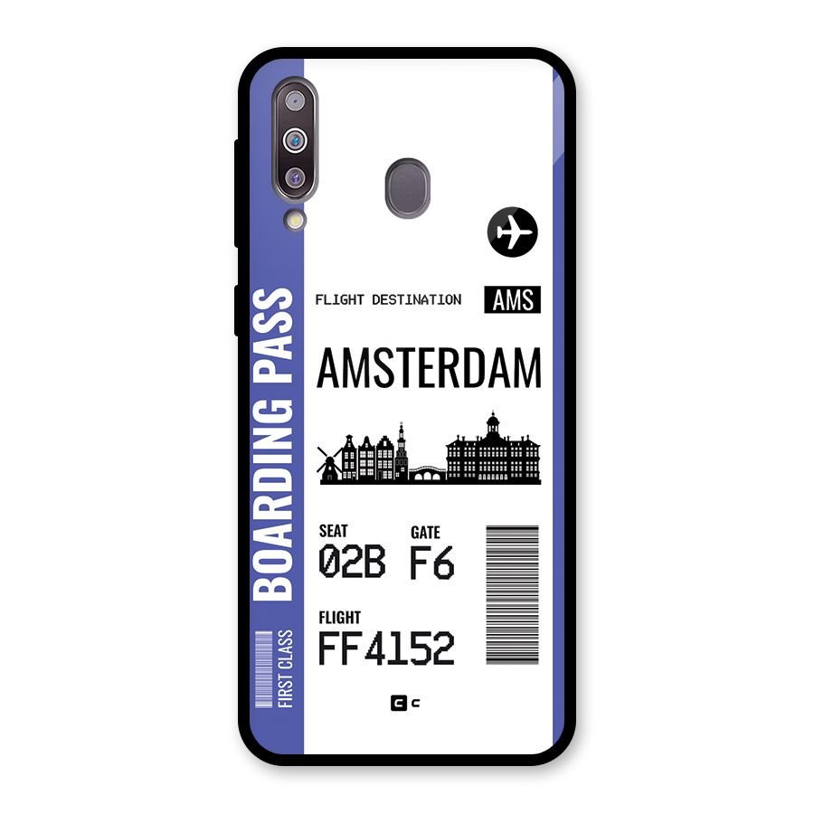 Amsterdam Boarding Pass Glass Back Case for Galaxy M30