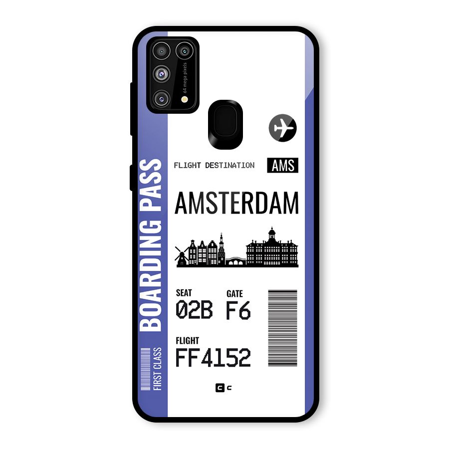 Amsterdam Boarding Pass Glass Back Case for Galaxy M31