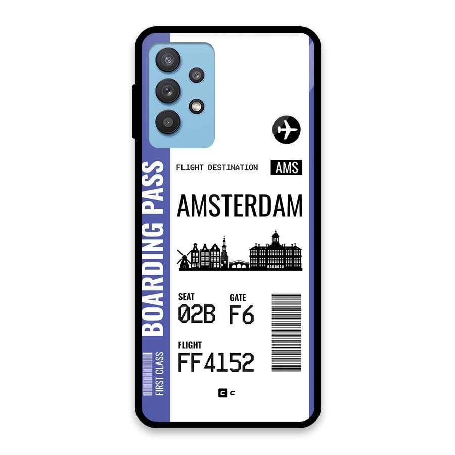 Amsterdam Boarding Pass Glass Back Case for Galaxy M32 5G