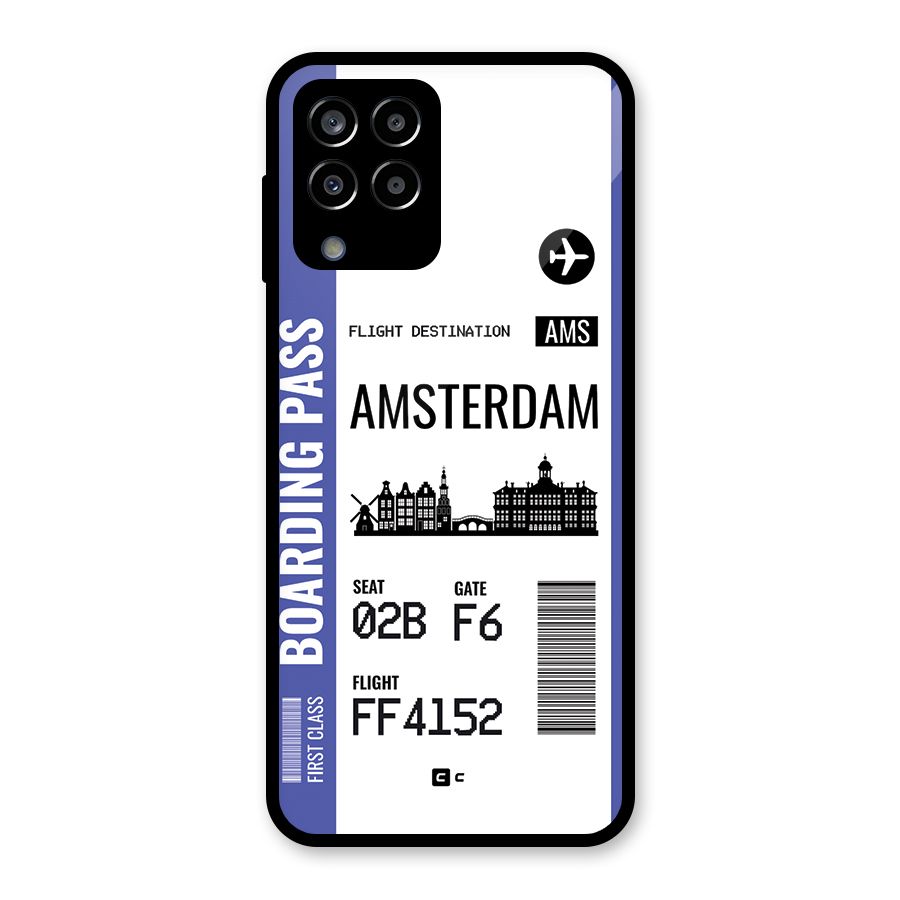 Amsterdam Boarding Pass Glass Back Case for Galaxy M33