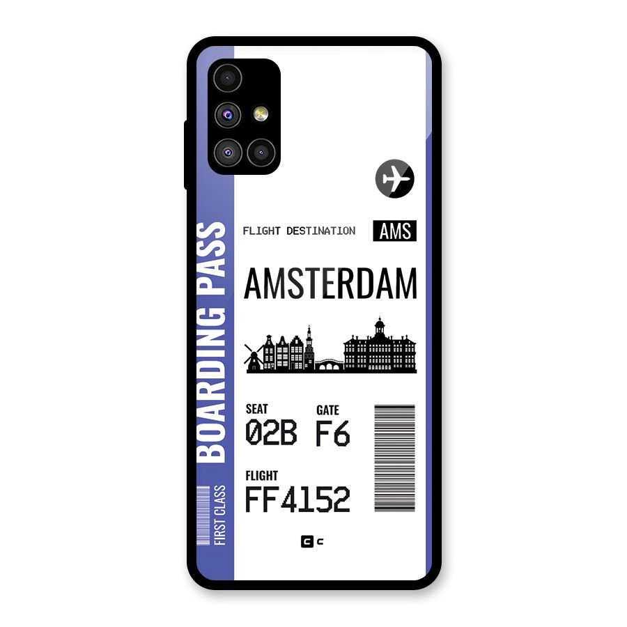 Amsterdam Boarding Pass Glass Back Case for Galaxy M51