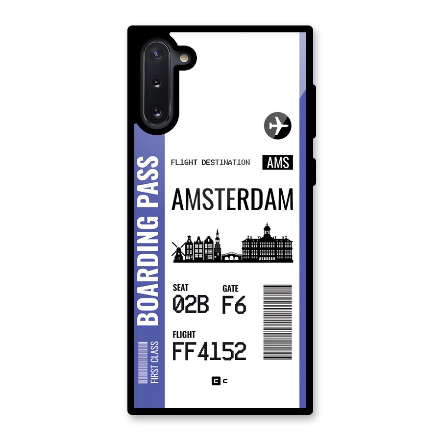 Amsterdam Boarding Pass Glass Back Case for Galaxy Note 10