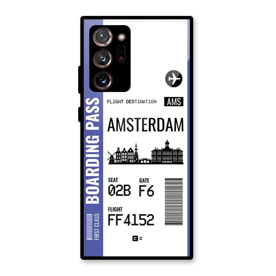 Amsterdam Boarding Pass Glass Back Case for Galaxy Note 20 Ultra