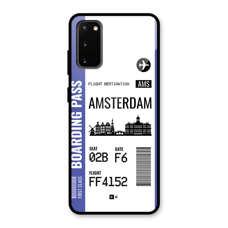 Amsterdam Boarding Pass Glass Back Case for Galaxy S20