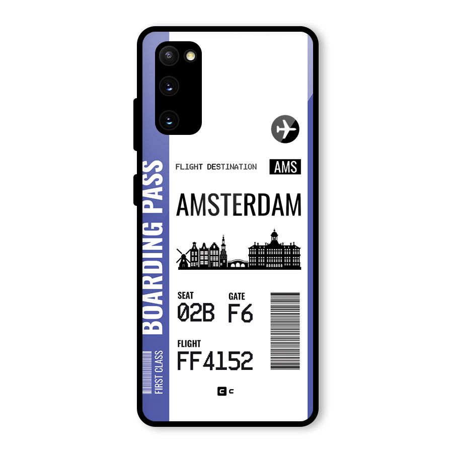 Amsterdam Boarding Pass Glass Back Case for Galaxy S20 FE 5G