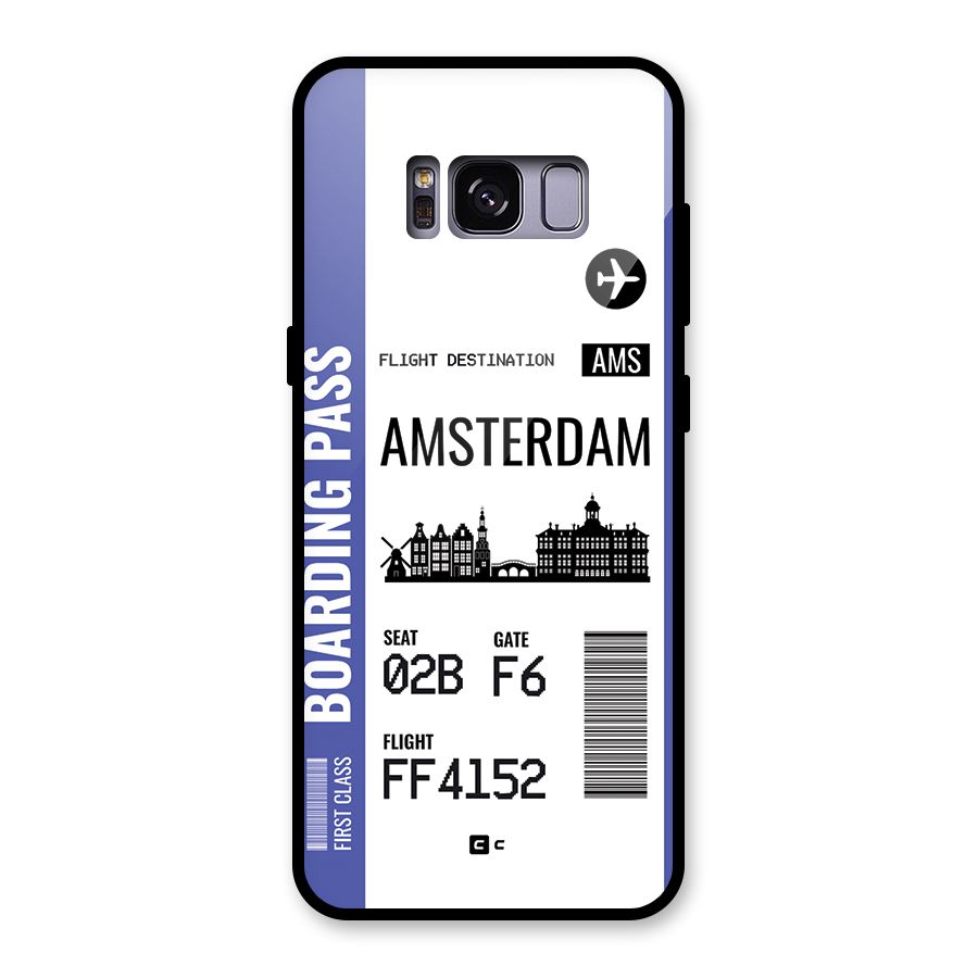 Amsterdam Boarding Pass Glass Back Case for Galaxy S8