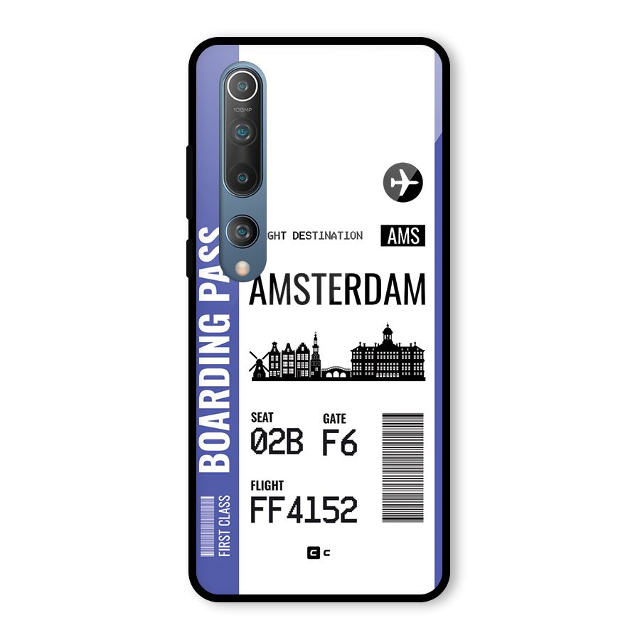Amsterdam Boarding Pass Glass Back Case for Mi 10