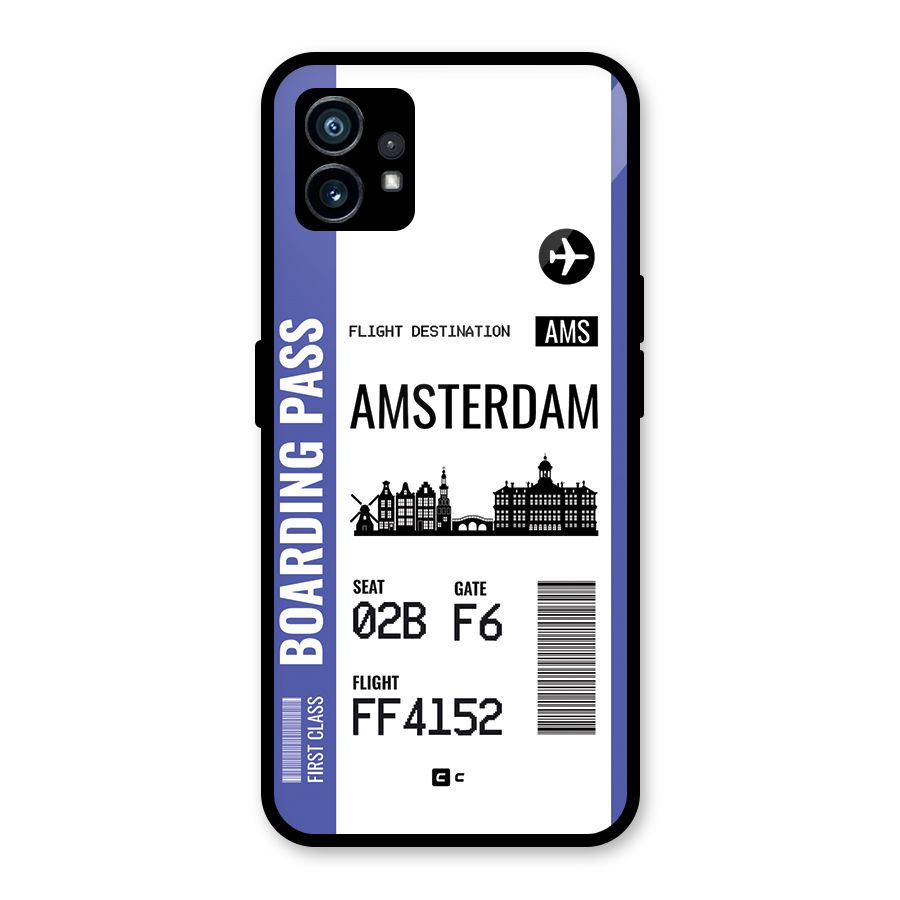 Amsterdam Boarding Pass Glass Back Case for Nothing Phone 1