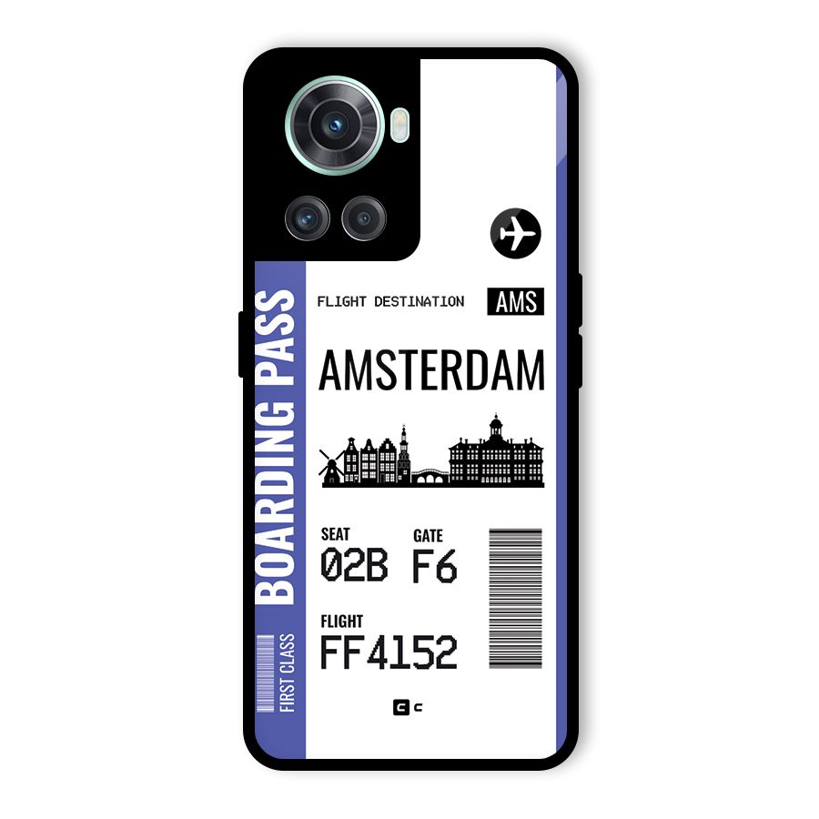 Amsterdam Boarding Pass Glass Back Case for OnePlus 10R